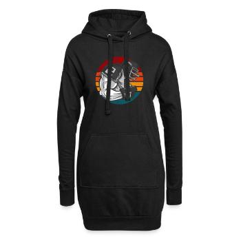 Football Américain Rétro Vintage - Sweat-shirt à capuche long Femme - noir - Devant