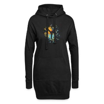 Éclaboussure de couleur Karaté Highkick - Sweat-shirt à capuche long Femme - noir - Devant