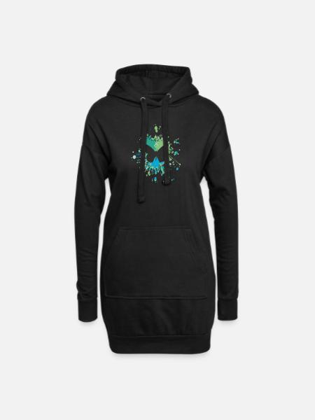 Butterfly Color Splash - Hoodie-Kleid - Schwarz