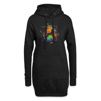 Éclaboussure de couleur de cerf - Sweat-shirt à capuche long Femme - noir - Devant