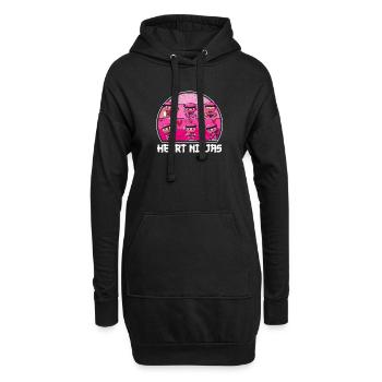 Les ninjas du cœur aiment l’esthétique de la culture japonaise - Sweat-shirt à capuche long Femme - noir - Devant
