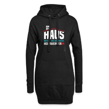 Lustiges Haus das Frauen Beruf Bauherrin stolze - Hoodie-Kleid - Schwarz - Vorne