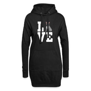 Français Propriétaire de chien bouledogue - Sweat-shirt à capuche long Femme - noir - Devant