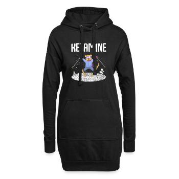 Ketamin Skifahren Springender Bär Weiß - Hoodie-Kleid - Schwarz - Vorne