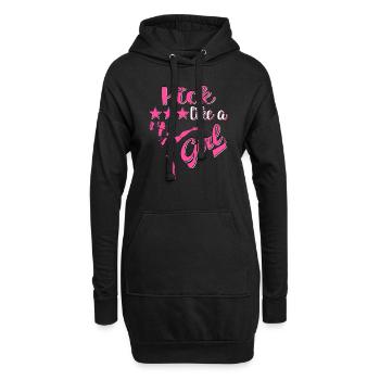 Karate Taekwondo Mädchen Frauen Karate Kick - Hoodie-Kleid - Schwarz - Vorne