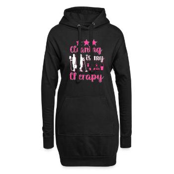 Haushälterin Zimmermädchen Putzfrau - Hoodie-Kleid - Schwarz - Vorne