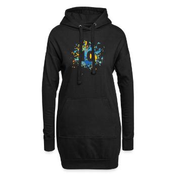 Number 10th Color Splash - Hoodie-Kleid - Schwarz - Vorne