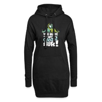 Dinosaures mignons Saint-Valentin Dino qu’ils font - Sweat-shirt à capuche long Femme - noir - Devant