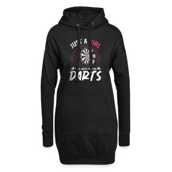 Juste une fille qui aime jouer au Darts Disc Club - Sweat-shirt à capuche long Femme - noir - Devant