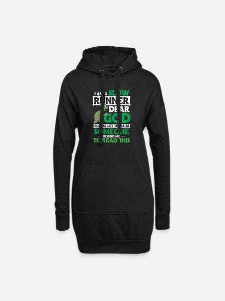 Turtle Saying Running Funny - Hoodie Dress - black
