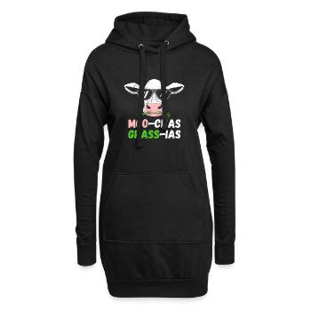 Moo chas Grass ias - Sweat-shirt à capuche long Femme - noir - Devant