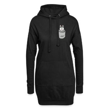 Husky Dog Dog Propriétaire de chien - Sweat-shirt à capuche long Femme - noir - Devant