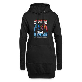 nicht stören Während des Spielens - Hoodie-Kleid - Schwarz - Vorne