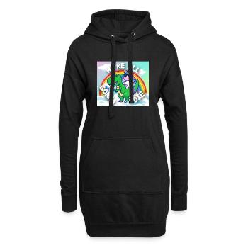 We re all gonne die Einhorn auf T-Rex Dino lustig - Hoodie-Kleid - Schwarz - Vorne