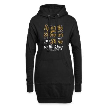 Étincelant scintillant et brillez de joie Noël - Sweat-shirt à capuche long Femme - noir - Devant