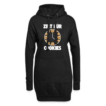 Zeit für Cookies Kekse Gebäck Plätzchen - Hoodie-Kleid - Schwarz - Vorne