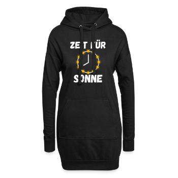 Zeit für Sonne Sommer Sonnenschein - Hoodie-Kleid - Schwarz - Vorne