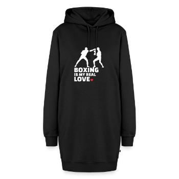 Ich Liebe Boxen Für Alle Boxer Und Boxliebhaber. - Hoodie-Kleid - Schwarz - Vorne