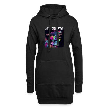 Lets Skate - Cooler Skater Auf Der Straße - - Hoodie-Kleid - Schwarz - Vorne