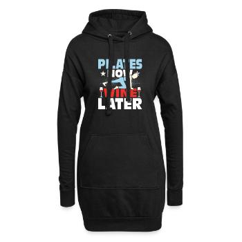 Pilates maintenant vin plus tard exercice fitness - Sweat-shirt à capuche long Femme - noir - Devant