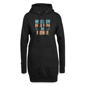 Meilleur Beau-Père Beau Papa Bonus - Sweat-shirt à capuche long Femme - noir - Devant