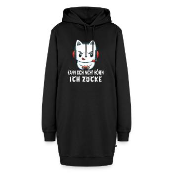 Kann Dich Nicht Hören Ich Zocke. Gaming Zocken - Hoodie-Kleid - Schwarz - Vorne