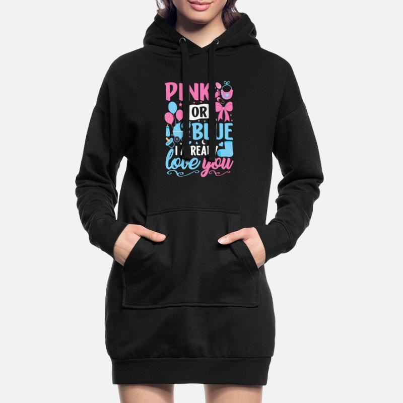 Rosa oder Blau Ich liebe dich schon Junge oder Mädchen Hoodie-Kleid