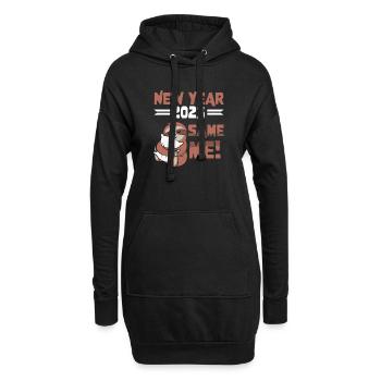 Nouvel An 2023 Same Me! Paresseux paresseux - Sweat-shirt à capuche long Femme - noir - Devant