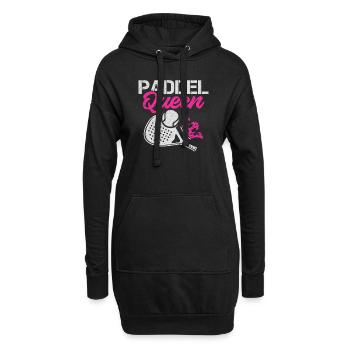Paddel Queen Tennis Ball Schläger Sport - Hoodie-Kleid - Schwarz - Vorne