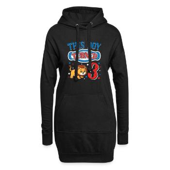 Karussell-geburtstagsfeier-löwe Dieser Junge - Hoodie-Kleid - Schwarz - Vorne