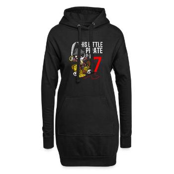 Squelette Ce petit pirate est le 7ème anniversaire du pirate - Sweat-shirt à capuche long Femme - noir - Devant