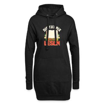 Die tut nix die will nur lesen Literatur Bücher - Hoodie-Kleid - Schwarz - Vorne