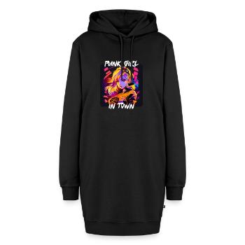 Graffiti Style - Punk Girl in Town 9 - Sweat-shirt à capuche long Femme - noir - Devant
