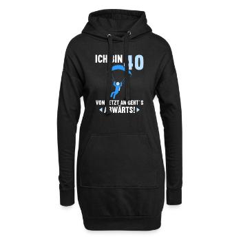 Ich bin 40 Ab jetzt gehts abwärts 40 Geburtstag - Hoodie-Kleid - Schwarz - Vorne
