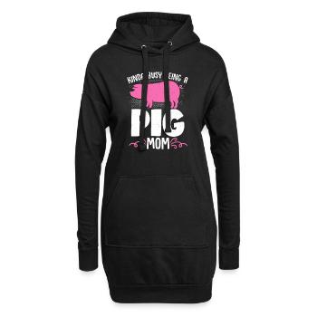Schwein Mama Landwirt Mutter Schweineliebhaber Ban - Hoodie-Kleid - Schwarz - Vorne