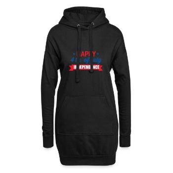 Joyeux 4 juillet Indépendance - Sweat-shirt à capuche long Femme - noir - Devant