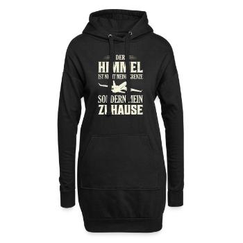 Der Himmel ist nicht meine Grenze Fliegen Pilot - Hoodie-Kleid - Schwarz - Vorne