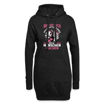 Beruflich Wollte Ich Schon Immer Was Mit Menschen - Hoodie-Kleid - Schwarz - Vorne