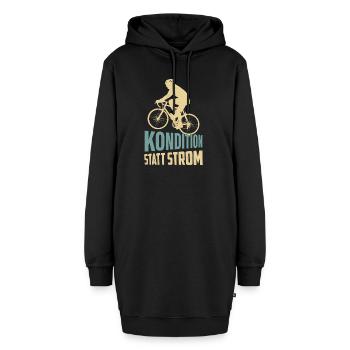 Kondition statt Strom Radsport Fahrrad - Hoodie-Kleid - Schwarz - Vorne