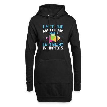 J’ai rencontré l’homme de mes rêves hier soir - Sweat-shirt à capuche long Femme - noir - Devant