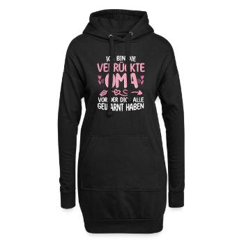 Ich Bin Die Verrückte Oma Urgroßmutter - Hoodie-Kleid - Schwarz - Vorne