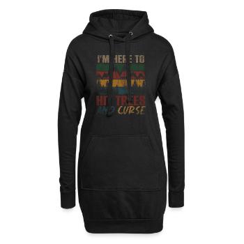 Im Here To Hit Trees And Curse Disc Golf - Hoodie-Kleid - Schwarz - Vorne