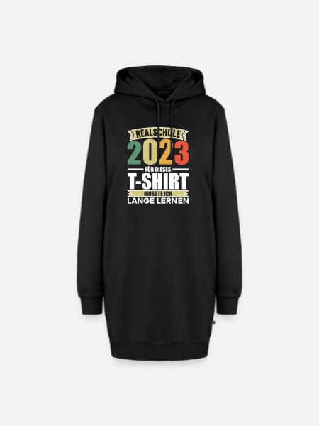 für dieses musste ich lange lernen Realschule 2023 - Hoodie-Kleid - Schwarz