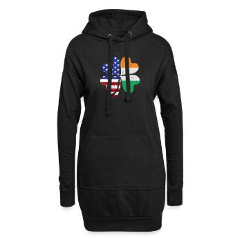 Drapeau irlandais américain de l’Irlande JOUR DE LA SAINT-PATRICK - Sweat-shirt à capuche long Femme - noir - Devant