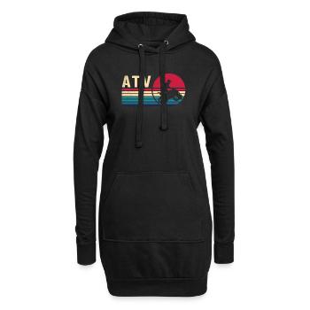 All-Terrain-Fahrzeuge Ästhetische Vintage-Kunst Retro T - Hoodie-Kleid - Schwarz - Vorne