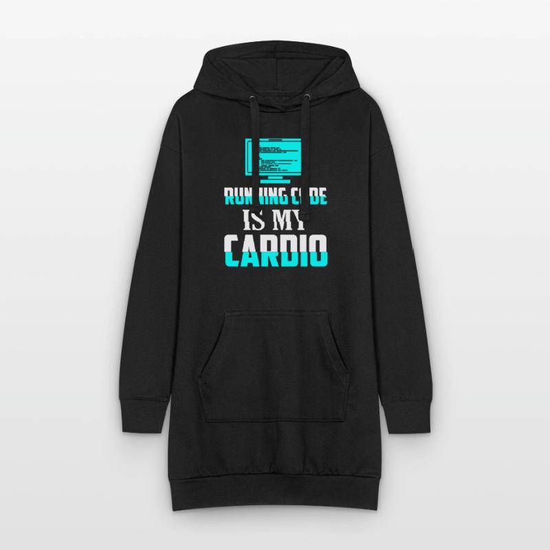 Running Code Is My Cardio Coding Software Hoodie-Kleid