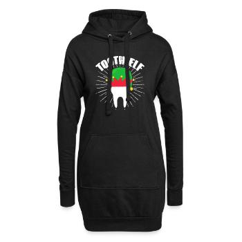 Weihnachten Zahnarzt Zahnhygieniker Zahn Elfe Pass - Hoodie-Kleid - Schwarz - Vorne