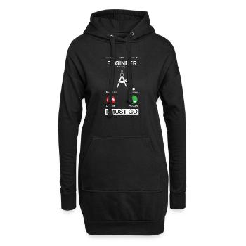 L’ingénieur appelle I Must Go Ingénieur en mécanique - Sweat-shirt à capuche long Femme - noir - Devant