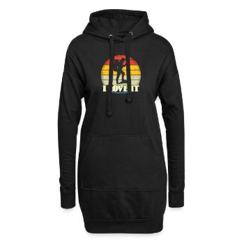 Wandern Zubehör Wanderer Motiv - Hoodie-Kleid - Schwarz - Vorne