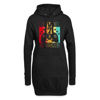 7 Jahre Geburtstagsshirt Zocker Gamer 7. - Hoodie-Kleid - Schwarz - Vorne